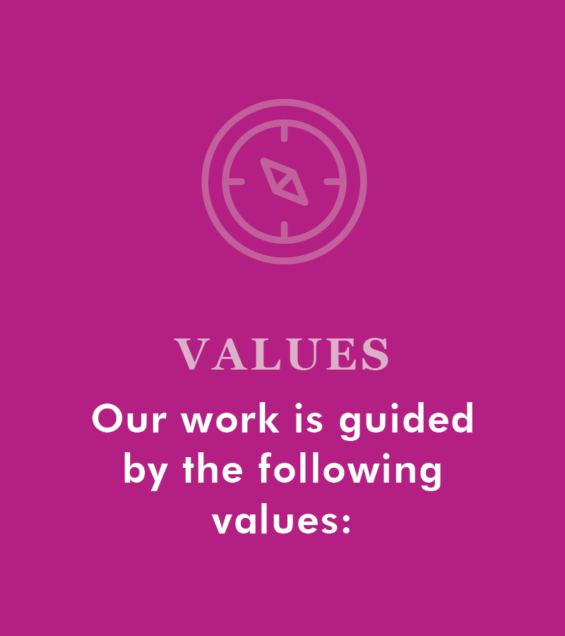 Values | Our work is guided by the following values: 